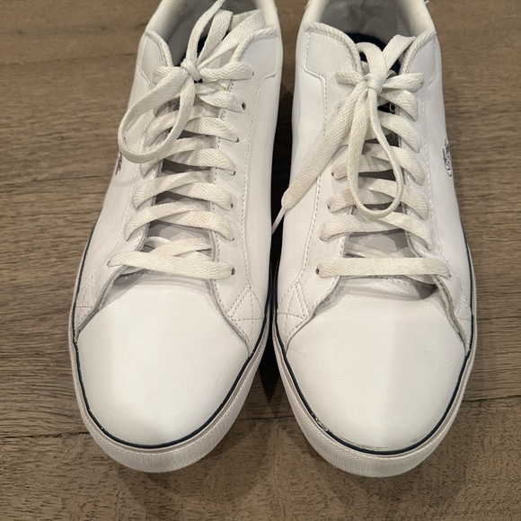 Men’s Lacoste White Leather Tennis Shoe - Picture 3 of 4